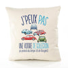 Housse de Coussin Premium Voiture de Collection Version Blanc - Coton Canvas Fairtrade Beige Idée Cadeau Décoration Canapé