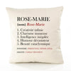 Housse de Coussin Premium Rose-Marie Définition - Coton Canvas Fairtrade Beige Idée Cadeau Décoration Canapé