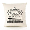 Housse de Coussin Premium conseiller d'insertion Ministère Magie Homme - Coton Canvas Fairtrade Beige Idée Cadeau Décoration Canapé
