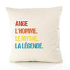 Housse de Coussin Premium Ange Mythe Légende Vintage - Coton Canvas Fairtrade Beige Idée Cadeau Décoration Canapé