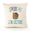 Housse de Coussin Premium Lecture Version Blanc - Coton Canvas Fairtrade Beige Idée Cadeau Décoration Canapé 40x40