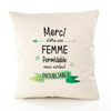 Housse de Coussin Premium Merci Femme Inoubliable Femme - Coton Canvas Fairtrade Beige Idée Cadeau Décoration Canapé