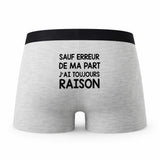 Caleçon sauf Erreur - Humour Boxer Gris Idée Cadeau