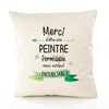 Housse de Coussin Premium Merci Peintre Inoubliable Femme - Coton Canvas Fairtrade Beige Idée Cadeau Décoration Canapé