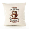Housse de Coussin Premium Claudine Chouette Grain - Coton Canvas Fairtrade Beige Idée Cadeau Décoration Canapé