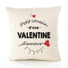 Housse de Coussin Premium Valentine d'amour - Coton Canvas Fairtrade Beige Idée Cadeau Décoration Canapé 40x40