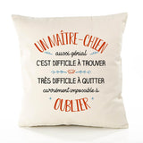 Housse de Coussin Premium Un Maître-Chien Aussi génial - Coton Canvas Fairtrade Beige Idée Cadeau Décoration Canapé