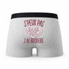 Caleçon Broderie - Humour Boxer Gris Idée Cadeau Passion