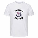 Maillot de Sport Homme Yoga J'peux Pas - T-Shirt Respirant Polyester Manches Courtes - Cadeau Sportif Anniversaire Noël Fête des Pères