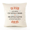 Housse de Coussin Premium Un Justin Aussi génial - Coton Canvas Fairtrade Beige Idée Cadeau Décoration Canapé
