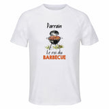 Maillot de Sport Homme pour Parrain BBQ - T-Shirt Respirant Polyester Manches Courtes - Cadeau Sportif Anniversaire Noël Fête des Pères