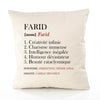 Housse de Coussin Premium Farid Définition - Coton Canvas Fairtrade Beige Idée Cadeau Décoration Canapé
