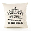 Housse de Coussin Premium metteur en scène Ministère Magie Homme - Coton Canvas Fairtrade Beige Idée Cadeau Décoration Canapé