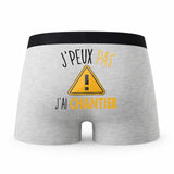 Caleçon Chantier - Humour Boxer Gris Idée Cadeau Passion