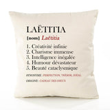 Housse de Coussin Premium Laëtitia Définition - Coton Canvas Fairtrade Beige Idée Cadeau Décoration Canapé 40x40