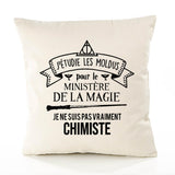 Housse de Coussin Premium chimiste Grand cru - Coton Canvas Fairtrade Beige Idée Cadeau Décoration Canapé