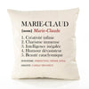 Housse de Coussin Premium Marie-Claude Définition - Coton Canvas Fairtrade Beige Idée Cadeau Décoration Canapé