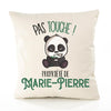 Housse de Coussin Premium Marie-Pierre Pas Touche Panda - Coton Canvas Fairtrade Beige Idée Cadeau Décoration Canapé 40x40