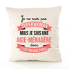 Housse de Coussin Premium Aide-ménagère Superwomen - Coton Canvas Fairtrade Beige Idée Cadeau Décoration Canapé