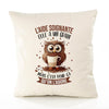 Housse de Coussin Premium L'Aide Soignante Chouette Grain - Coton Canvas Fairtrade Beige Idée Cadeau Décoration Canapé 40x40