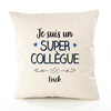 Housse de Coussin Premium Erick Un Super Collègue - Coton Canvas Fairtrade Beige Idée Cadeau Décoration Canapé