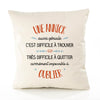 Housse de Coussin Premium Une Annick Aussi géniale - Coton Canvas Fairtrade Beige Idée Cadeau Décoration Canapé
