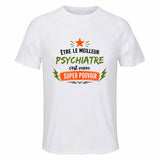 Maillot de Sport Homme Meilleur Psychiatre Super Pouvoir Cadeau Anniversaire Noël Fête des Pères T-Shirt Respirant Polyester