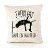 Housse de Coussin Premium Saut en Hauteur Version Blanc - Coton Canvas Fairtrade Beige Idée Cadeau Décoration Canapé