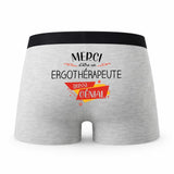 Caleçon Merci Ergotherapeute Génial - Humour Boxer Gris Idée Cadeau