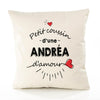 Housse de Coussin Premium Andrea d'amour - Coton Canvas Fairtrade Beige Idée Cadeau Décoration Canapé 40x40