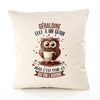 Housse de Coussin Premium Géraldine Chouette Grain - Coton Canvas Fairtrade Beige Idée Cadeau Décoration Canapé 40x40