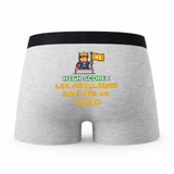 Caleçon Les Meilleurs sont Nés en - Humour Boxer Gris Idée Cadeau