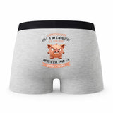 Caleçon Lenseignante Caractère de Cochon - Humour Boxer Gris Idée Cadeau