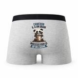 Caleçon Cameron Panda Grain - Humour Boxer Gris Idée Cadeau
