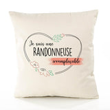 Housse de Coussin Premium Randonneuse irremplaçable - Coton Canvas Fairtrade Beige Idée Cadeau Décoration Canapé