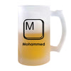Verre à Bière Mohammed Lettre Clavier | Chope de Bière Pinte | Idée Cadeau Prénom Informaticien Geek Gamer Anniversaire Papa Collègue Départ Retraite Noël