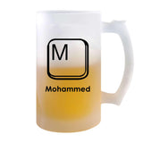 Verre à Bière Mohammed Lettre Clavier | Chope de Bière Pinte | Idée Cadeau Prénom Informaticien Geek Gamer Anniversaire Papa Collègue Départ Retraite Noël
