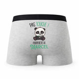 Caleçon Marcel Pas Touche Panda - Humour Boxer Gris Idée Cadeau