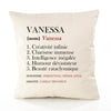 Housse de Coussin Premium Vanessa Définition - Coton Canvas Fairtrade Beige Idée Cadeau Décoration Canapé