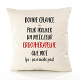 Housse de Coussin Premium Ergothérapeute ça n'existe Pas Homme - Coton Canvas Fairtrade Beige Idée Cadeau Décoration Canapé
