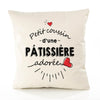Housse de Coussin Premium Patissiere d'amour - Coton Canvas Fairtrade Beige Idée Cadeau Décoration Canapé 40x40