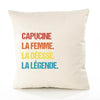 Housse de Coussin Premium Capucine la Déesse la Légende Vintage - Coton Canvas Fairtrade Beige Idée Cadeau Décoration Canapé
