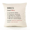 Housse de Coussin Premium Brice Définition - Coton Canvas Fairtrade Beige Idée Cadeau Décoration Canapé