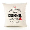 Housse de Coussin Premium Designer d'amour - Coton Canvas Fairtrade Beige Idée Cadeau Décoration Canapé 40x40