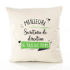 Housse de Coussin Premium Secrétaire De Direction Meilleure Temps Femme - Coton Canvas Fairtrade Beige Idée Cadeau Décoration Canapé