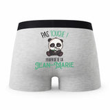 Caleçon Jean-Marie Pas Touche Panda - Humour Boxer Gris Idée Cadeau