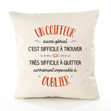 Housse de Coussin Premium Un Coiffeur Aussi génial - Coton Canvas Fairtrade Beige Idée Cadeau Décoration Canapé