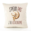 Housse de Coussin Premium Astronomie Version Blanc - Coton Canvas Fairtrade Beige Idée Cadeau Décoration Canapé