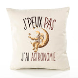 Housse de Coussin Premium Astronomie Version Blanc - Coton Canvas Fairtrade Beige Idée Cadeau Décoration Canapé