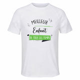 Maillot de Sport Homme Meilleur Enfants De Tous Les Temps - T-Shirt Respirant Polyester Manches Courtes - Cadeau Sportif Anniversaire Noël Fête des Pères